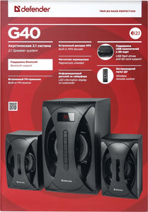 დინამიკი: 2.1 Active speaker system Defender G40 40W, Bluetooth, FM/MP3/SD/USB